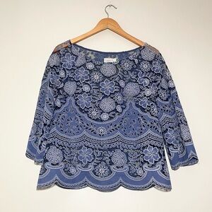 Anthropologie Montmartre Lace Peasant Blouse